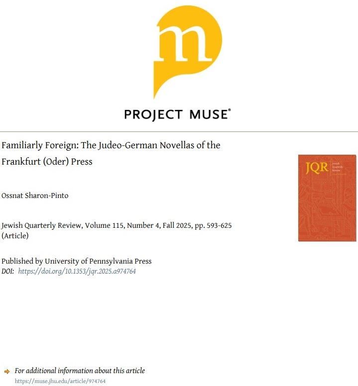 Ossnat Sharon-Pinto's article appeared in journal